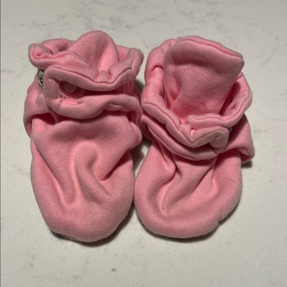 Pink Zutano Booties with non-slip grippers